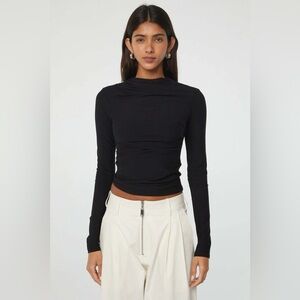 Line By K Selma Long Sleeve Top Black
